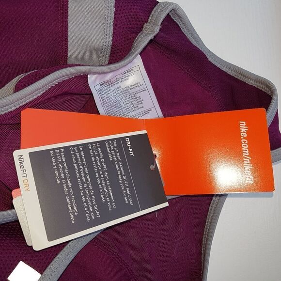 🌸HOST PICK🌸NIKE  FIT DRY Women's Mulberry/Silver Sport Athletic TOP Med - Picture 11 of 16